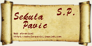 Sekula Pavić vizit kartica